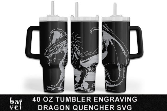 40 Oz Tumbler Dragon Engraving Design: Graphics for Bold Tumbler Wraps