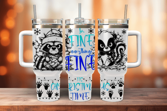 40oz Tumbler Im Fine Christmas Wrap SVG