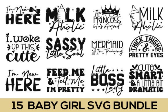Baby Girl SVG Bundle: Graphics for Crafts & Branding