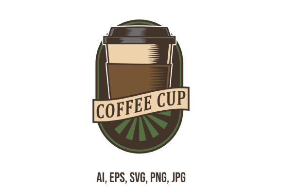 Coffee Cup Vintage Logo Template: Graphics for Crafts Brands