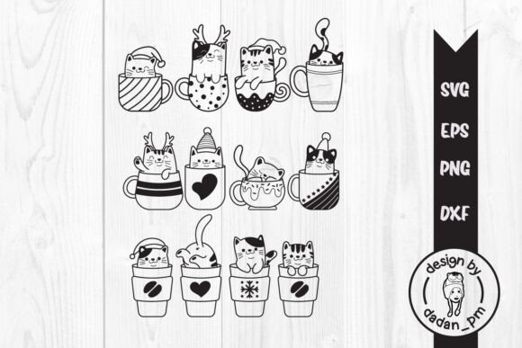 Cute Cats Christmas SVG: Cats in Cup