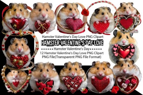 Hamster Valentine’s Day Love Graphics & Illustrations