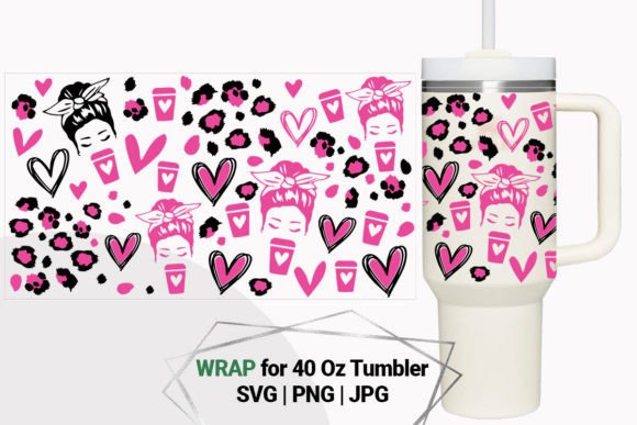 Mom Cheetah Cup 40 Oz Tumbler Graphics for Crafts