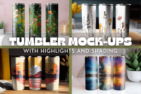 NEW Tumbler Mock-Up Set SVG PNG: Graphics for Product Mockups