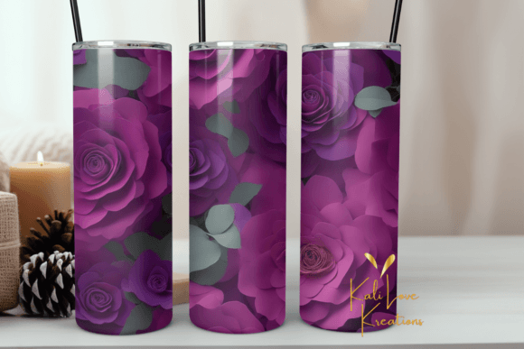 Pink & Purple Roses Tumbler Wrap Graphics: A Designer's Review
