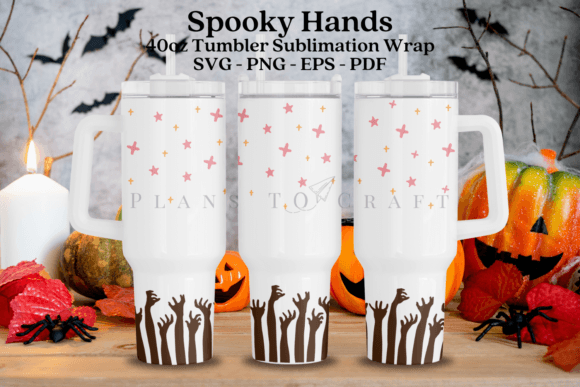 Spooky Hands Halloween Tumbler Wraps Graphics