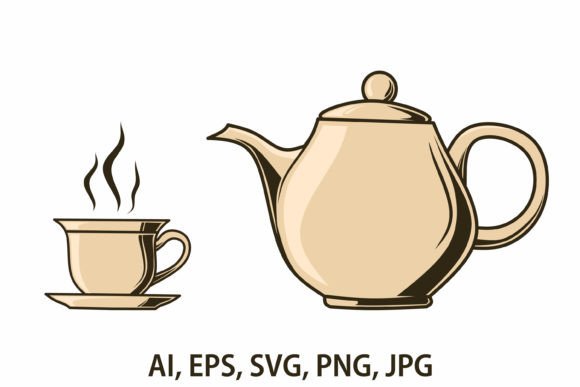 Tea Cup and Tea Pot Design: Graphics for Crafts Sellers