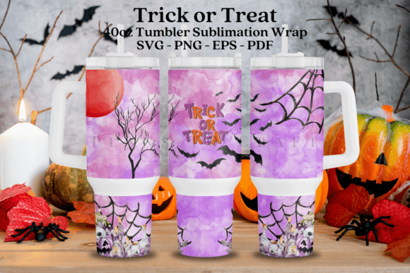 Trick or Treat Halloween Graphics for Tumbler Wraps