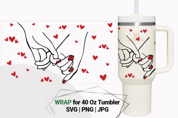 Valentines Day Wrap for 40 Oz Tumbler: Graphics & Crafts